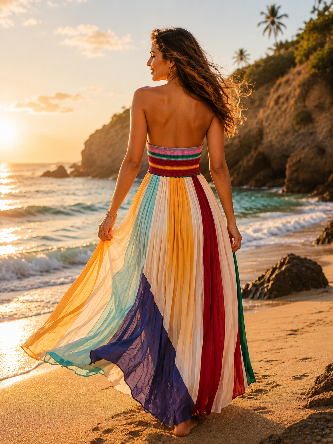 Robe Longue Bustier Dos Nu — Esprit Vacances