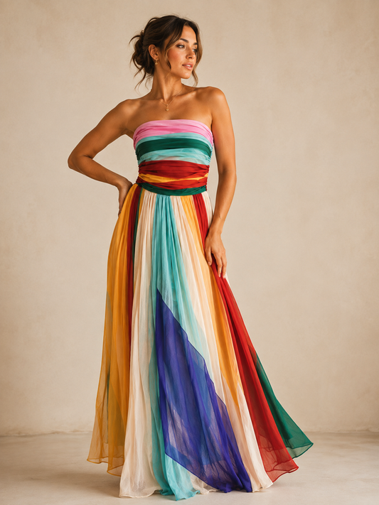 Robe Longue Bustier Dos Nu — Esprit Vacances