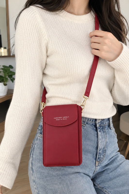 Portefeuille Bandoulière Femme en Cuir PU – Élégant & Pratique | 1 Acheté = 1 Offert