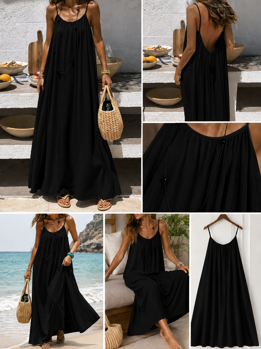 Robe Longue Bretelles Fines Dos Nu — Loungewear