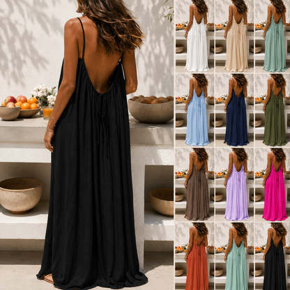 Robe Longue Bretelles Fines Dos Nu — Loungewear